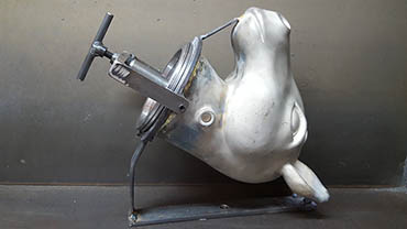 Nickel electroformed and machined horse head